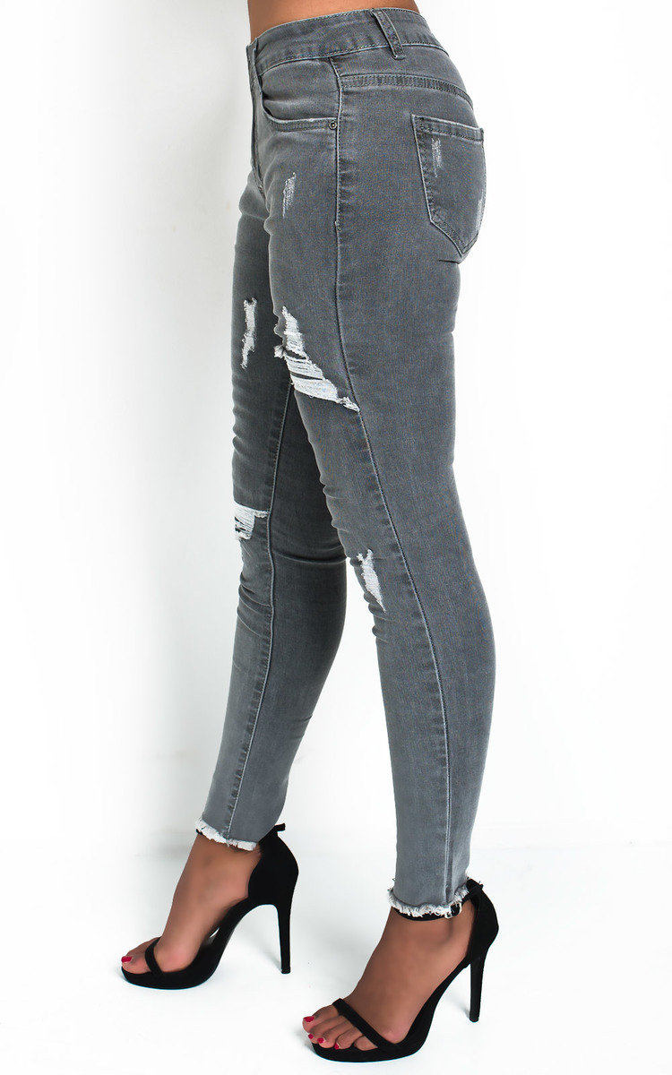 Randy Distressed Frayed Skinny Jeans  Thumbnail