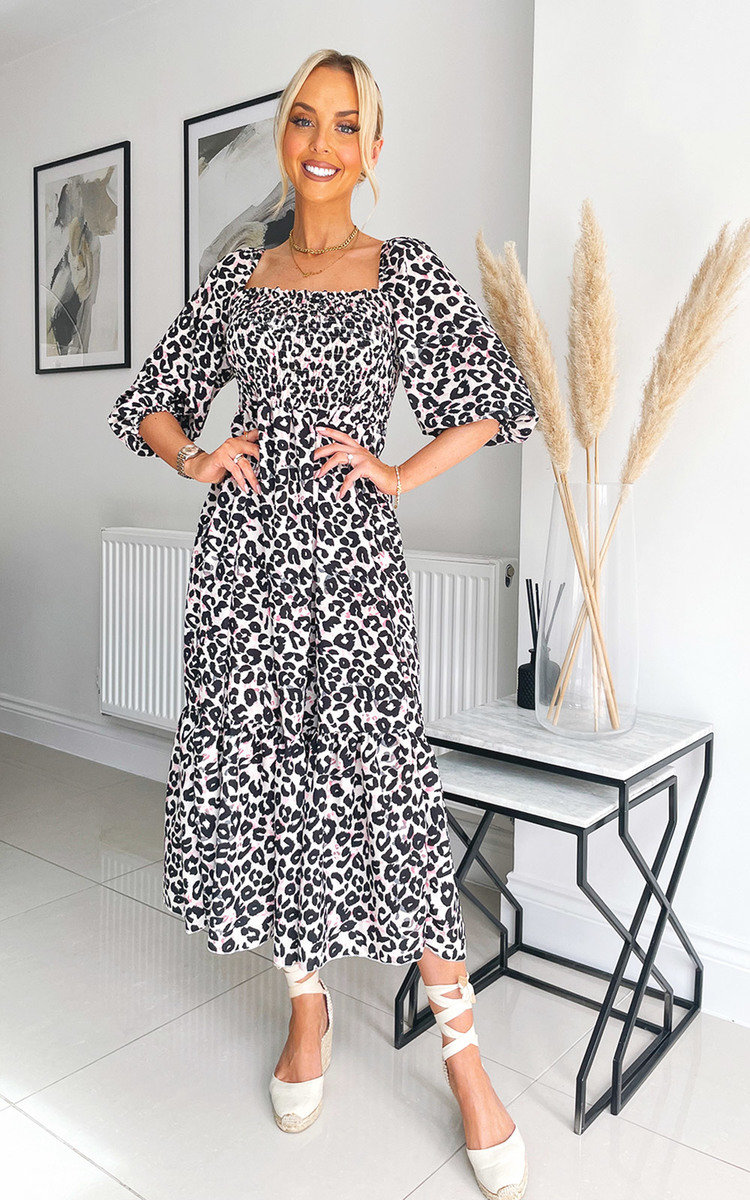 Willow Puff Sleeve Tiered Midi Dress