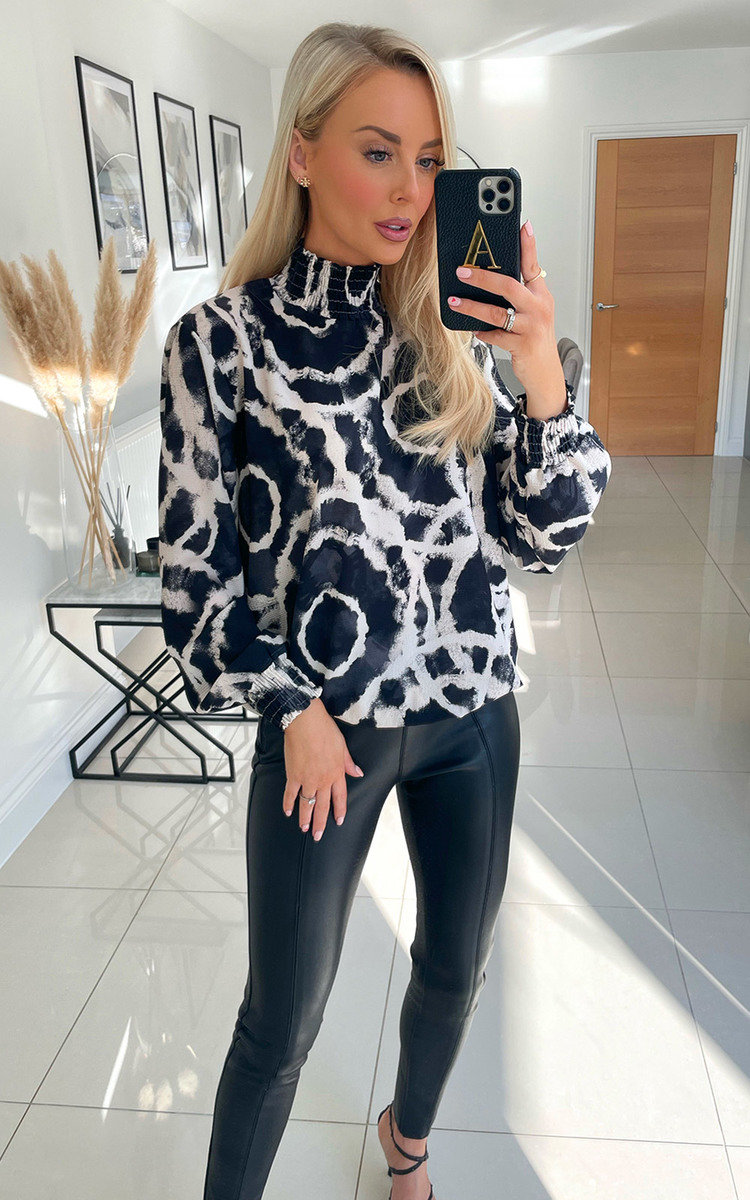 Rayn High Neck Printed Blouse Thumbnail Rayn High Neck Printed Blouse Thumbnail