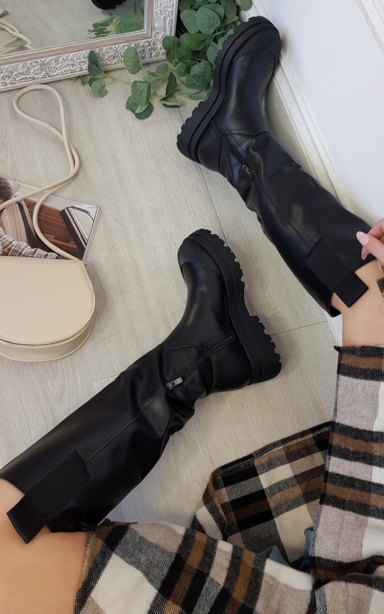 Razzi Knee High Chunky Boots Thumbnail