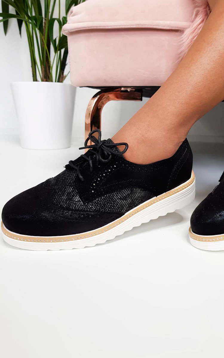 black brogue trainers