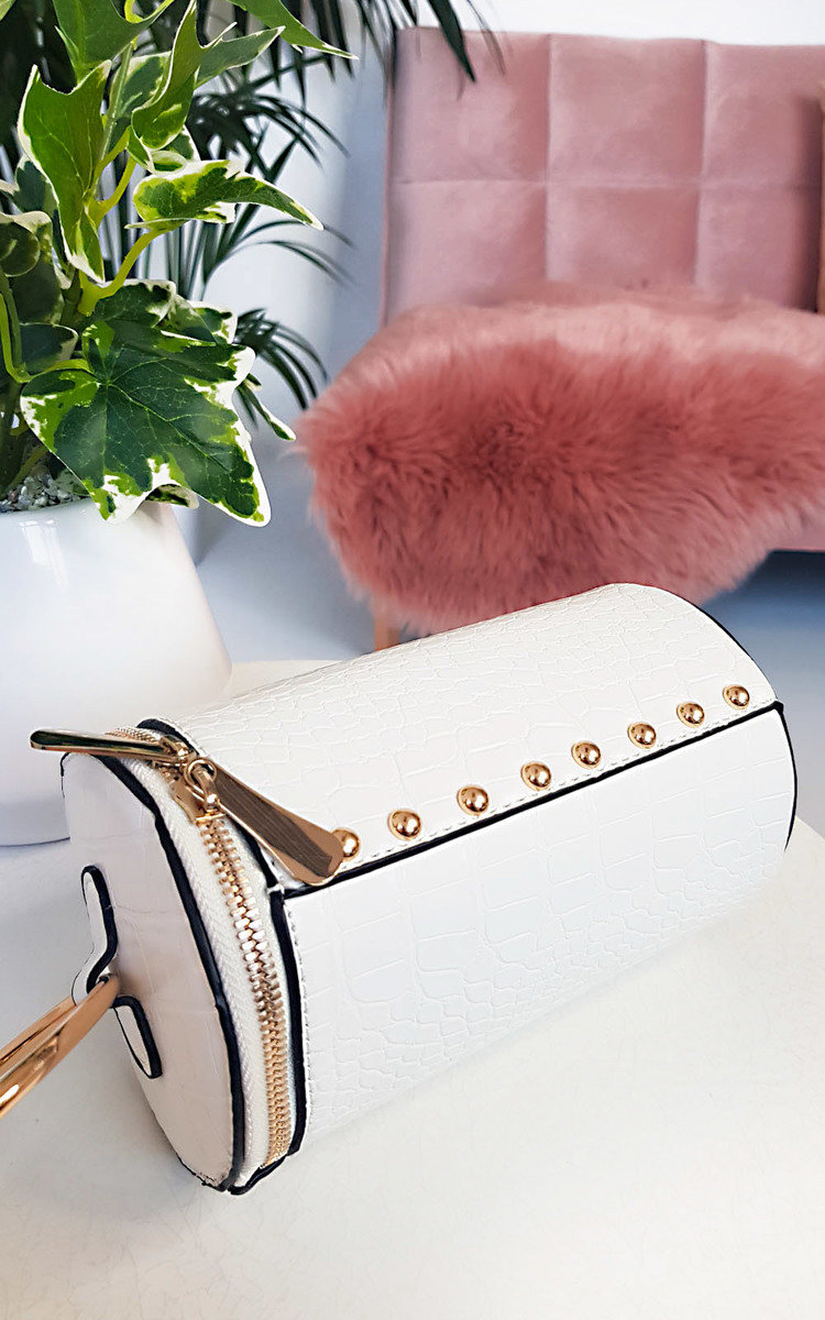 Ren Cylinder Croc Print Clutch Bag Ren Cylinder Croc Print Clutch Bag