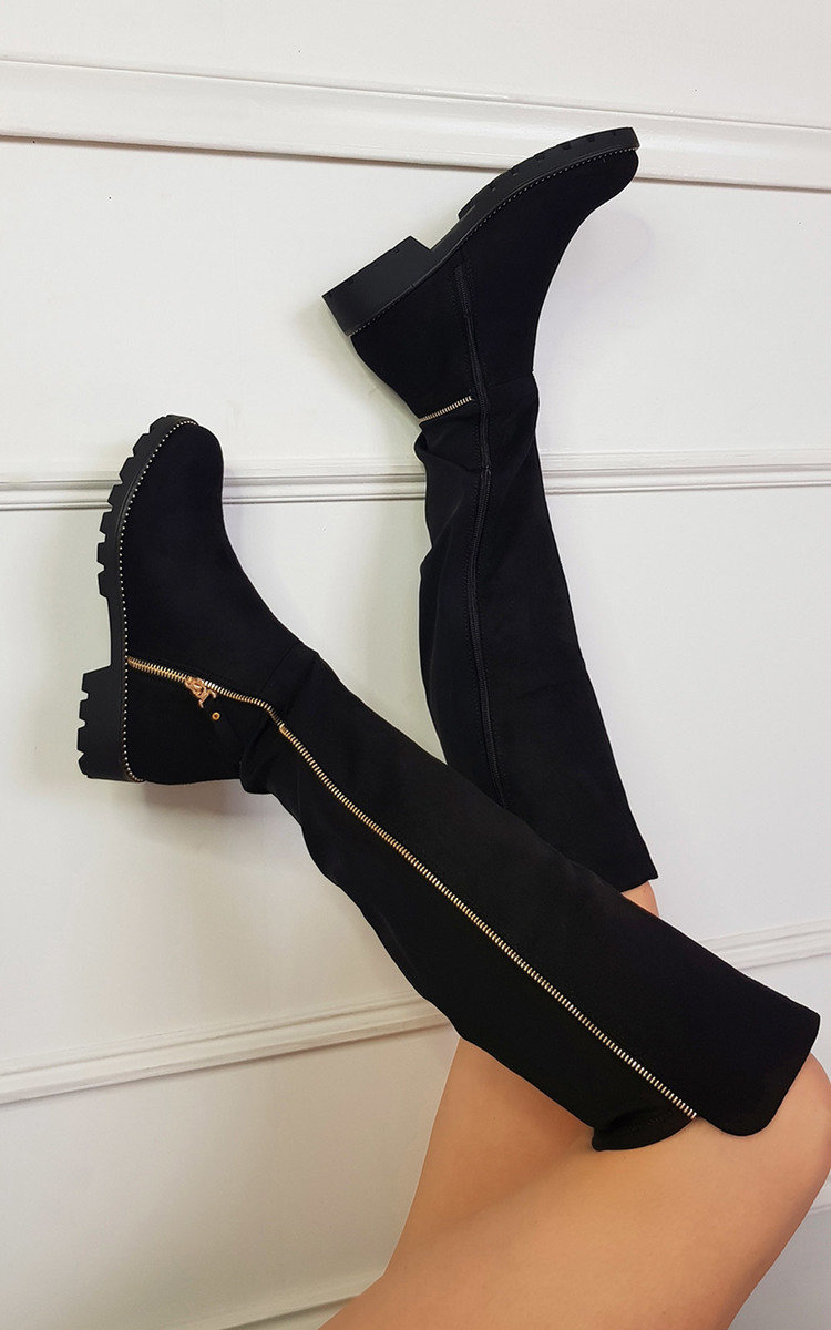 Renata Knee High Zip Detail Boots Thumbnail Renata Knee High Zip Detail Boots Thumbnail