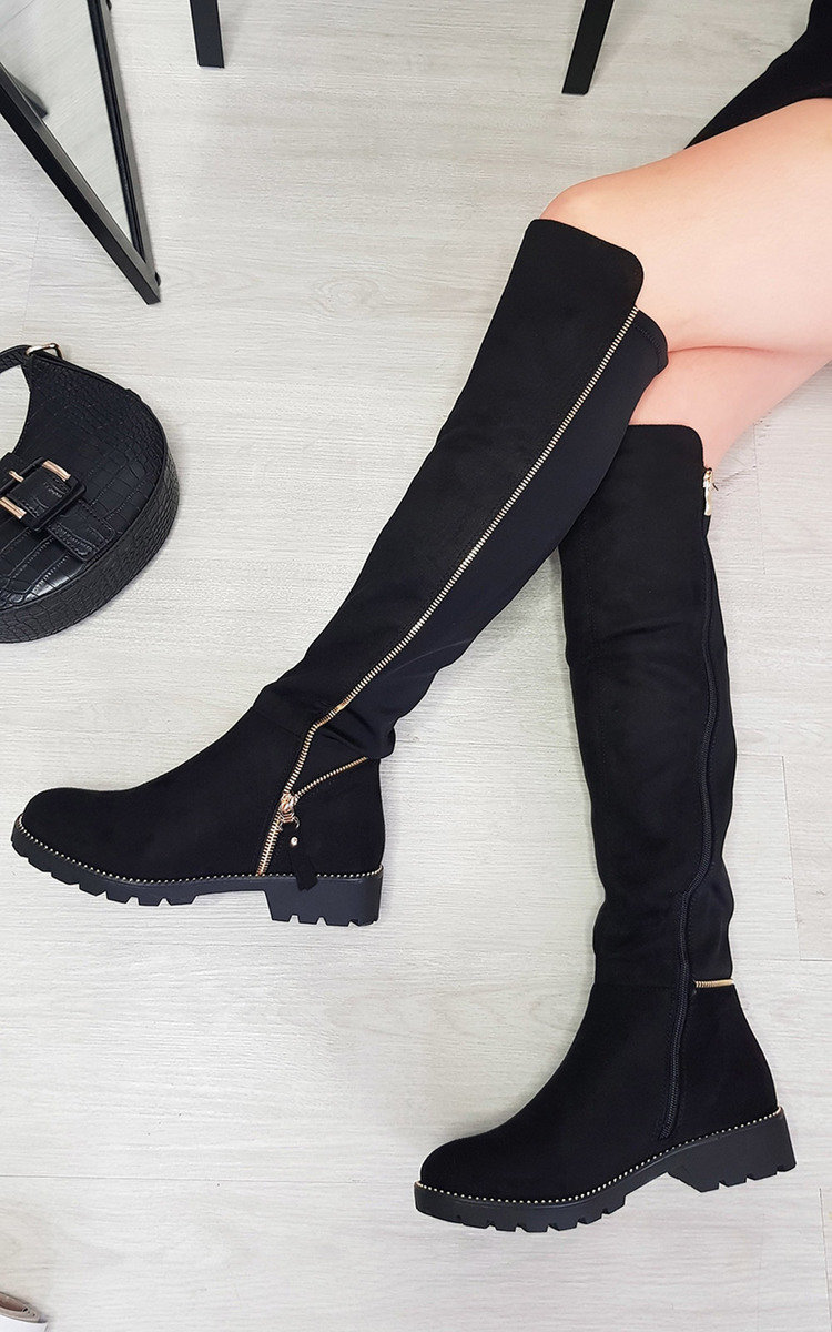 Renata Knee High Zip Detail Boots