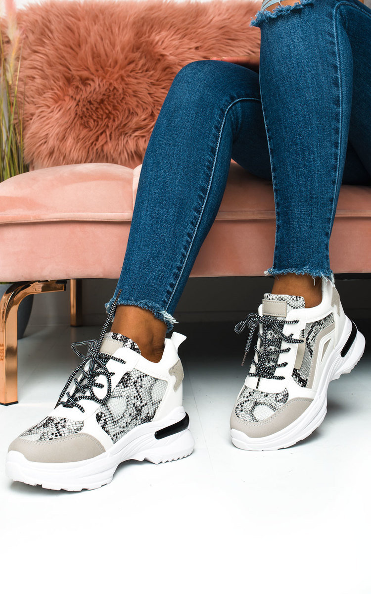 Rennie Snake Print Chunky Trainers Thumbnail Rennie Snake Print Chunky Trainers Thumbnail