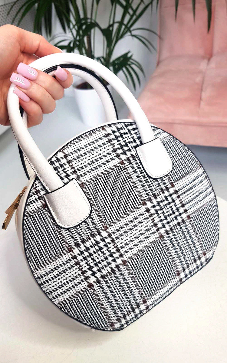 Rhanee Check Circle Handbag