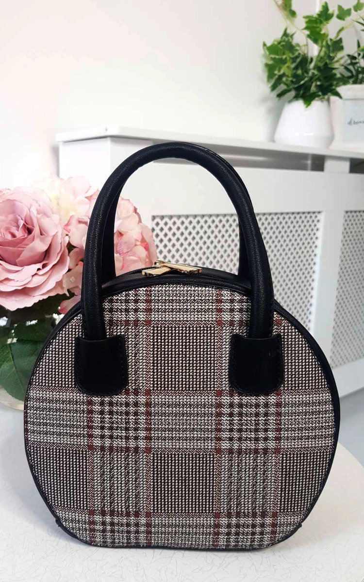 Rhanee Check Circle Handbag Thumbnail