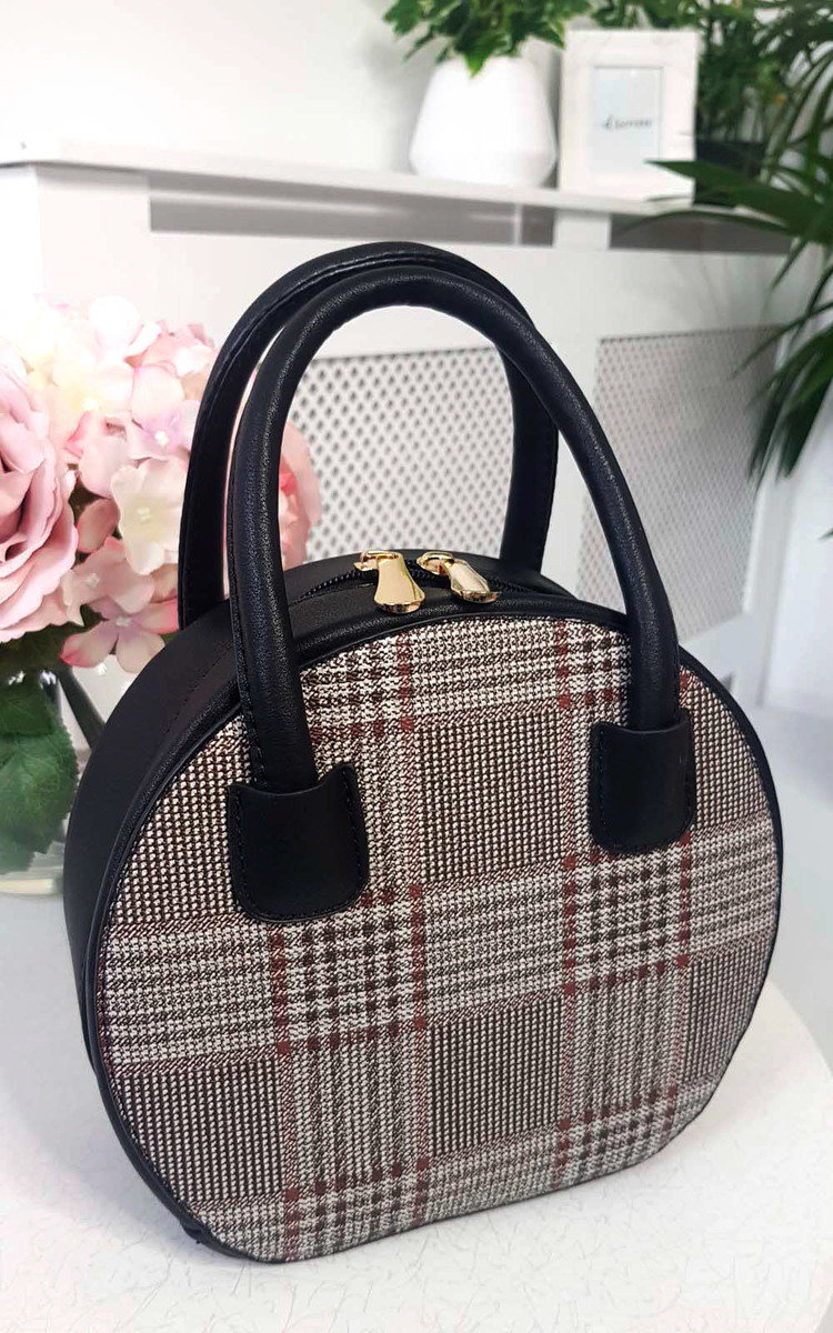 Rhanee Check Circle Handbag Thumbnail Rhanee Check Circle Handbag Thumbnail