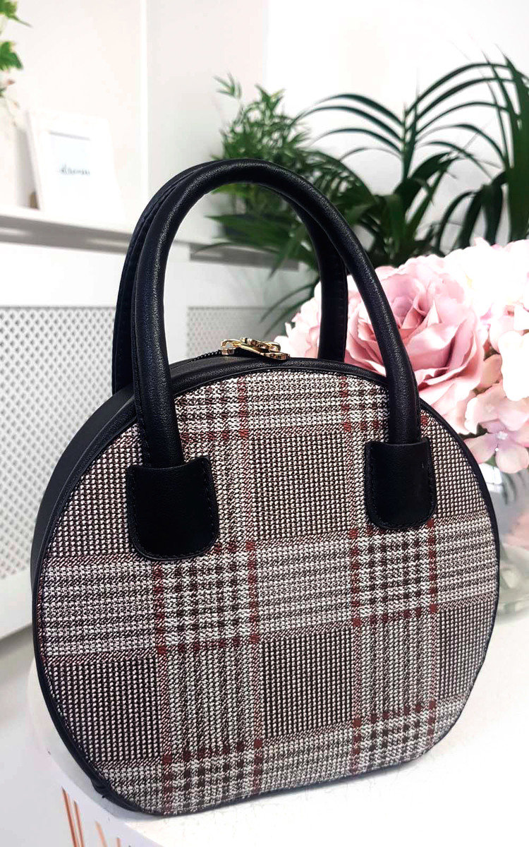 Rhanee Check Circle Handbag