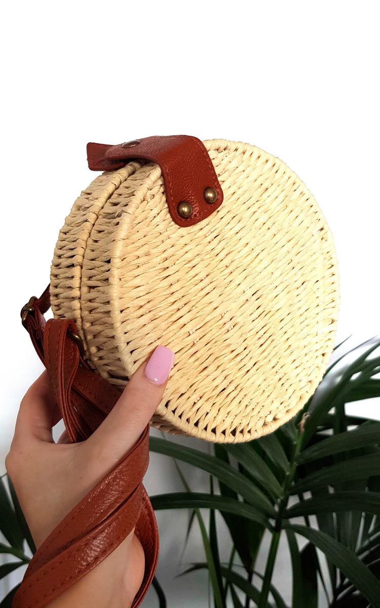 Rhi Straw Boxy Circle Handbag