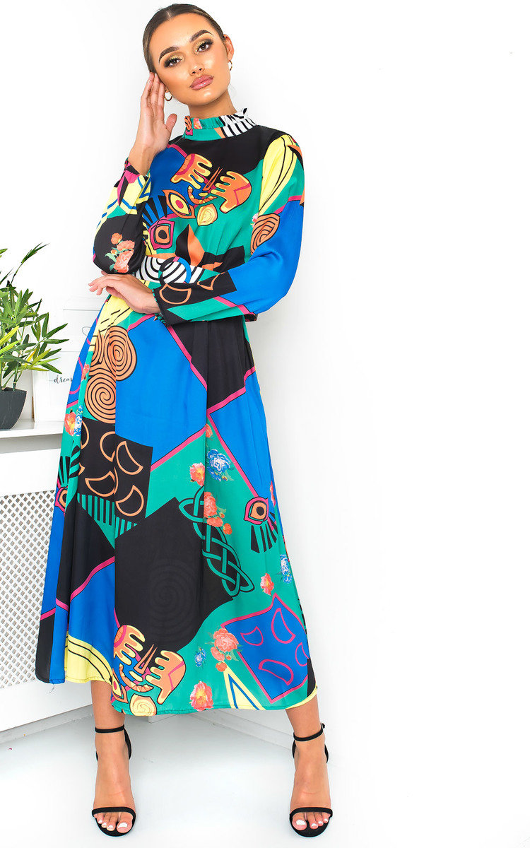 Rielle Belted Print Maxi Dress Thumbnail