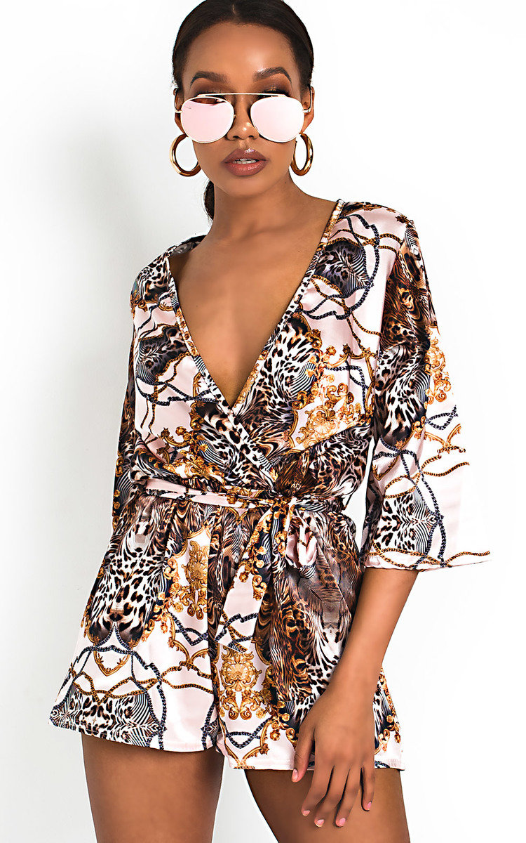 Tix Printed Tie Waist Playsuit Thumbnail Tix Printed Tie Waist Playsuit Thumbnail