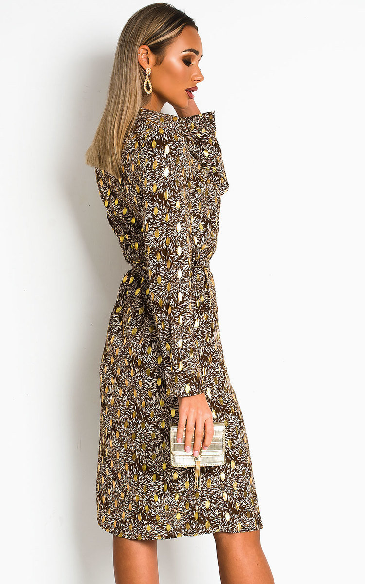 Rory Printed Shirt Midi Dress Thumbnail