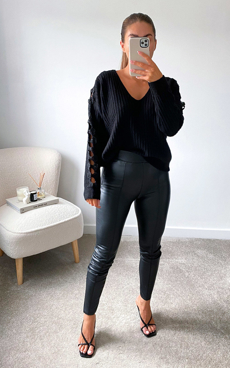 Rosalea Knitted Jumper with Cut Out Detail Rosalea Knitted Jumper with Cut Out Detail
