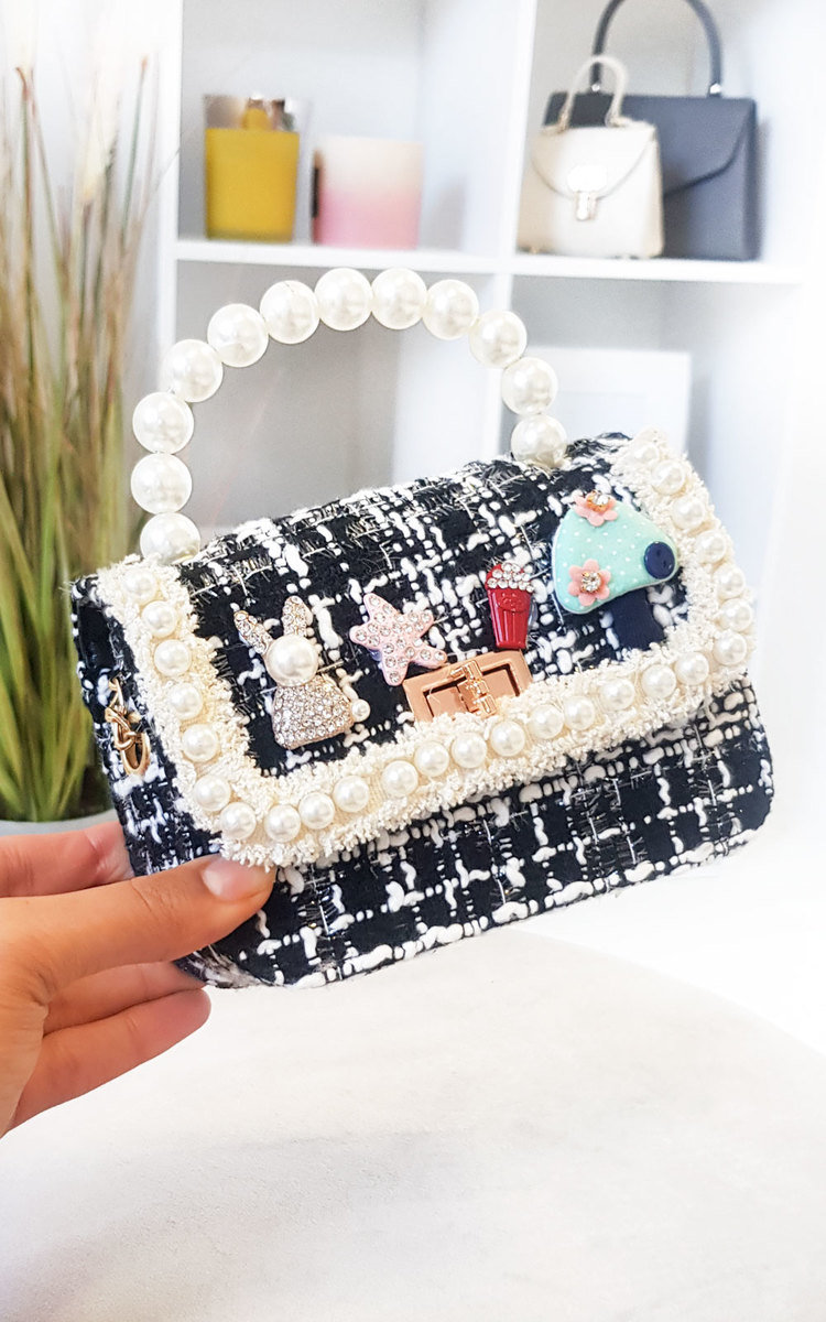 Rose Embellished Tweed Micro Mini Bag Rose Embellished Tweed Micro Mini Bag