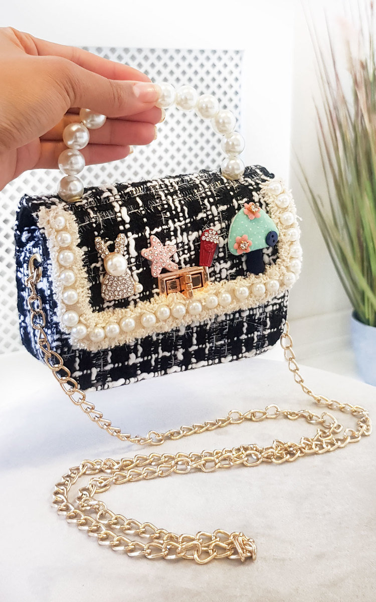 Rose Embellished Tweed Micro Mini Bag Thumbnail Rose Embellished Tweed Micro Mini Bag Thumbnail