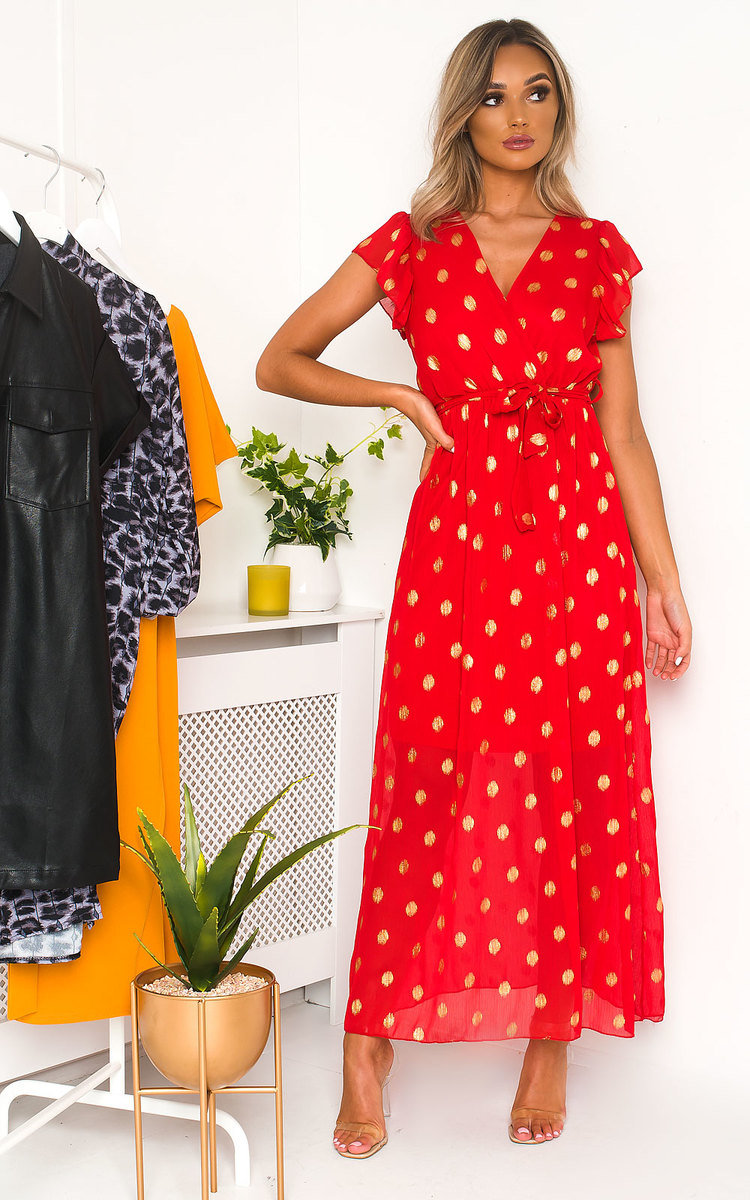 Rosi Polka Dot Maxi Dress