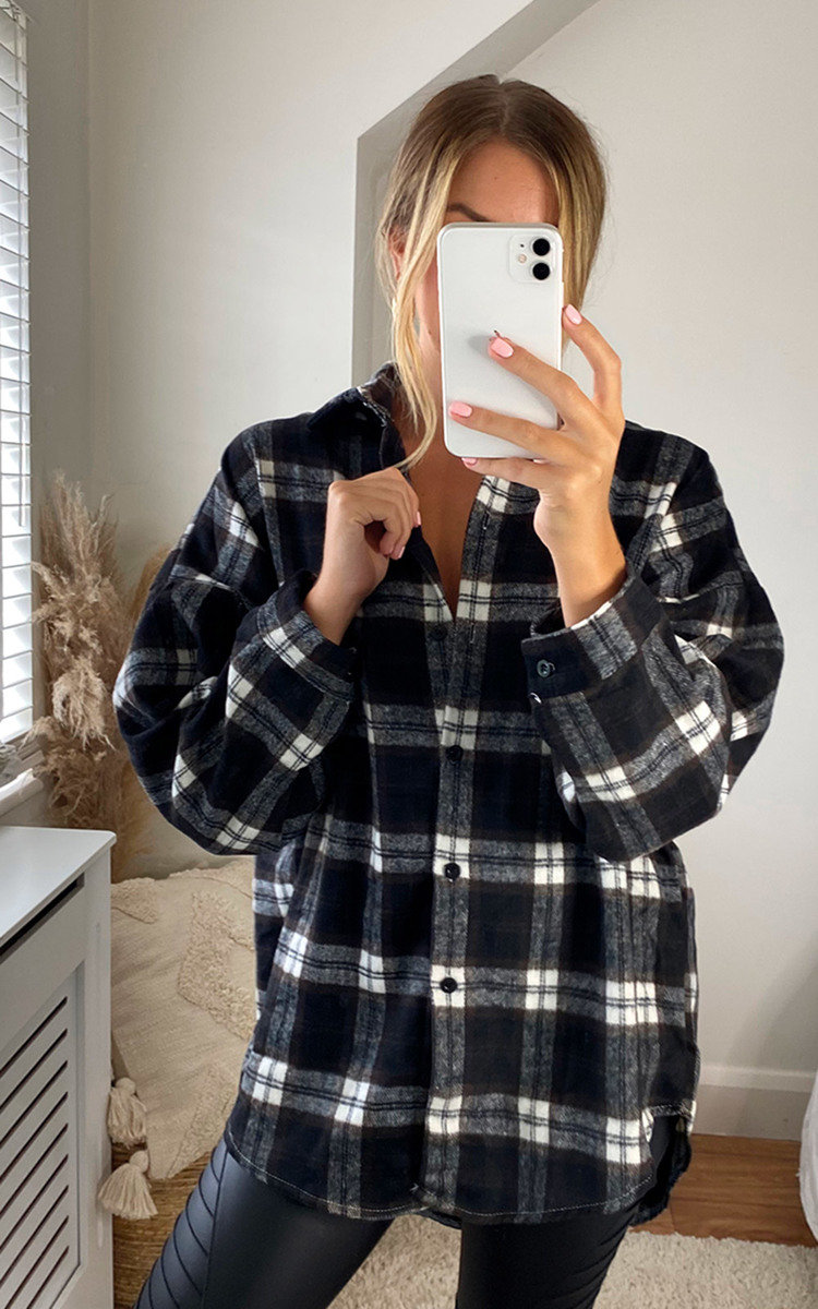 Roxana Checked Button Up Oversized Shirt Thumbnail Roxana Checked Button Up Oversized Shirt Thumbnail