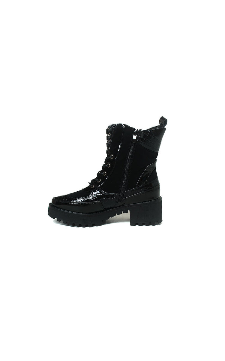 Roxie Buckle Lace Up Biker Boots  Thumbnail