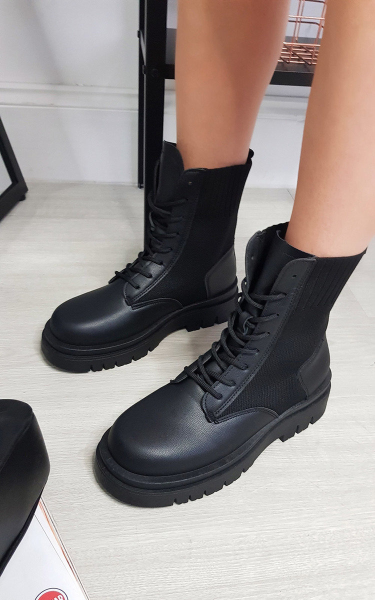 Roxie Faux Leather Lace Up Ankle Boot Thumbnail Roxie Faux Leather Lace Up Ankle Boot Thumbnail