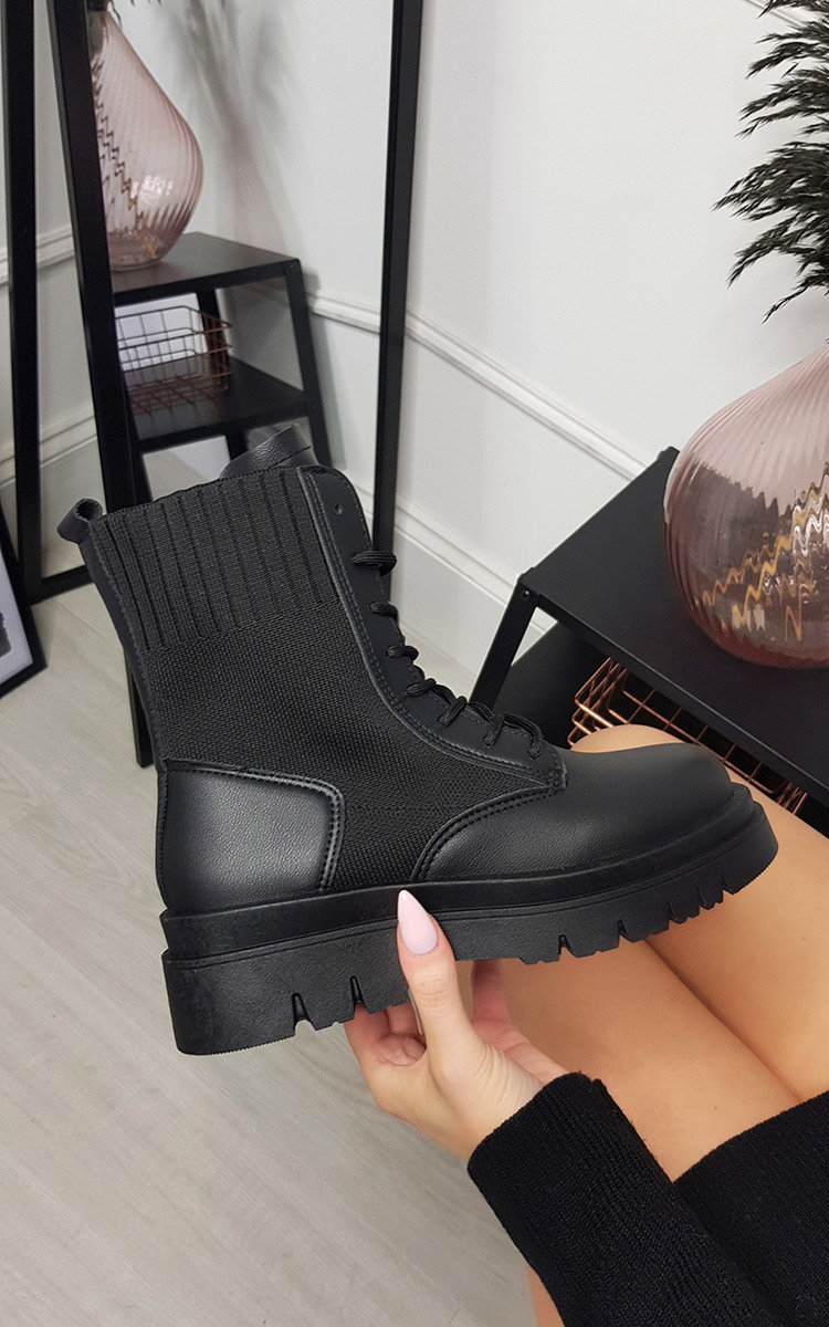 Roxie Faux Leather Lace Up Ankle Boot Thumbnail Roxie Faux Leather Lace Up Ankle Boot Thumbnail