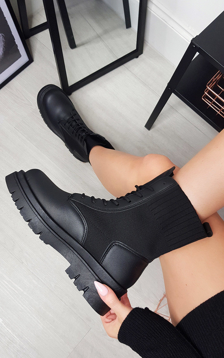 Roxie Faux Leather Lace Up Ankle Boot Thumbnail Roxie Faux Leather Lace Up Ankle Boot Thumbnail