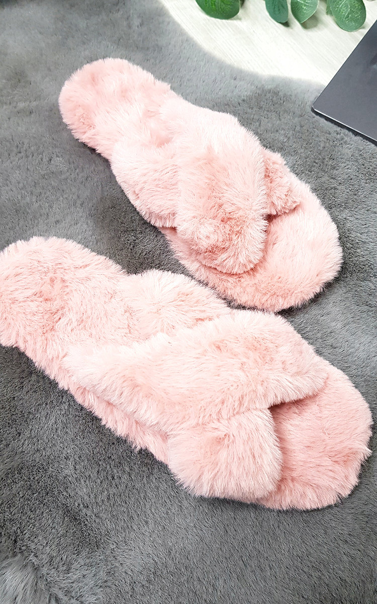 Ruby Faux Fur Slider Slippers Thumbnail