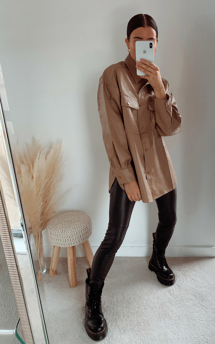 Ruby Faux Leather Shirt Jacket Thumbnail Ruby Faux Leather Shirt Jacket Thumbnail