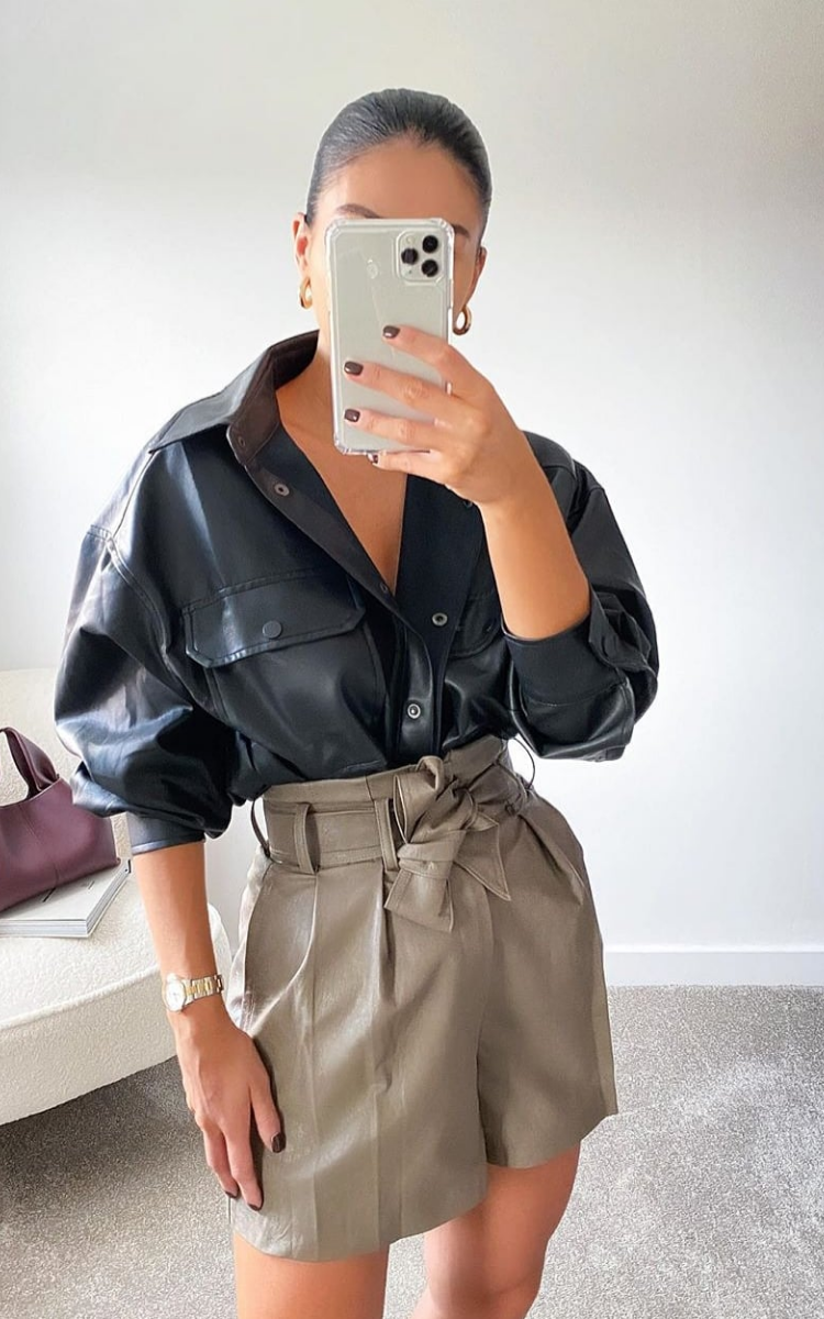 Ruby Faux Leather Shirt Jacket Ruby Faux Leather Shirt Jacket