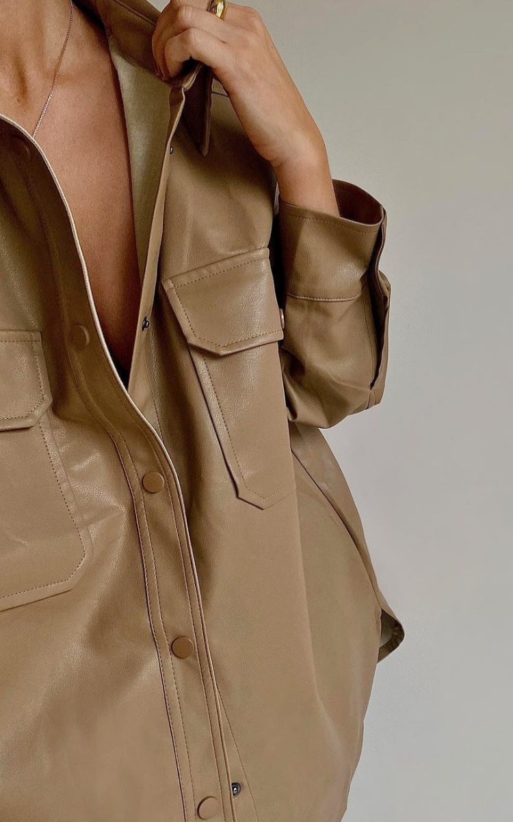 Ruby Faux Leather Shirt Jacket Ruby Faux Leather Shirt Jacket