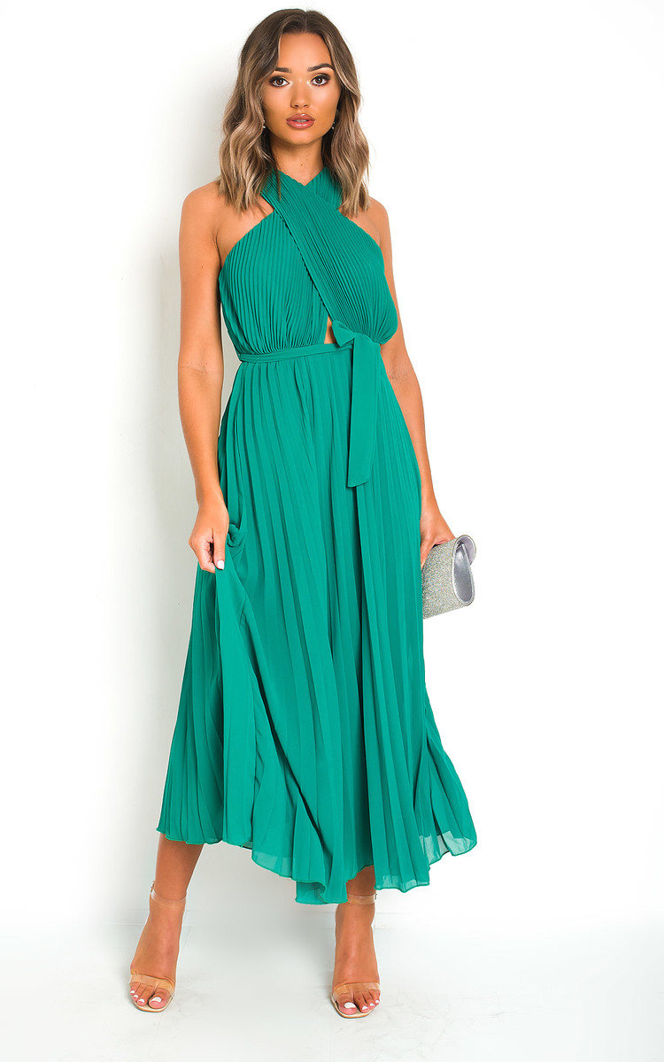 Ryanna Pleated Crossover Maxi Dress Thumbnail