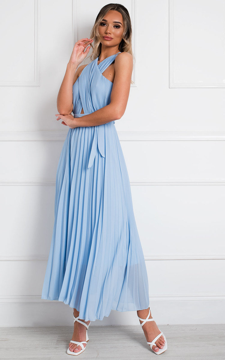 Ryanna Pleated Crossover Maxi Dress Thumbnail