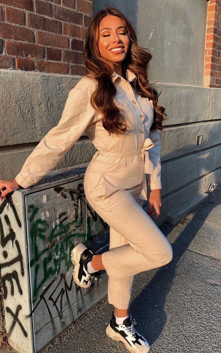 Sage Tie Waist Button Up Utility Jumpsuit Thumbnail Sage Tie Waist Button Up Utility Jumpsuit Thumbnail