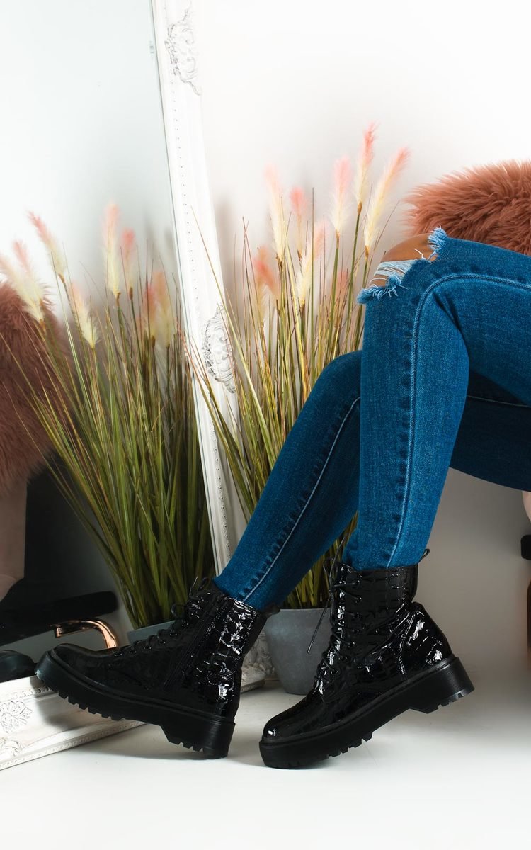 crocodile biker boots