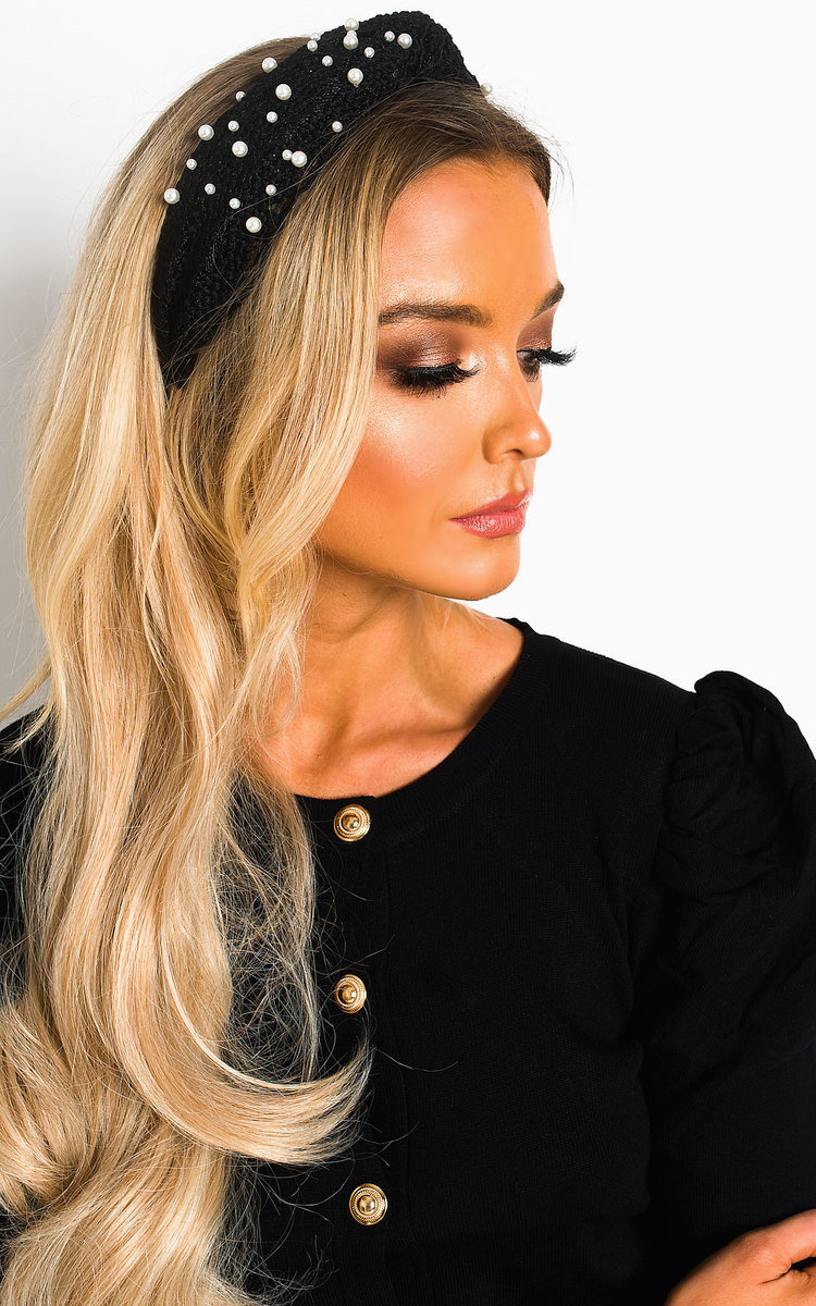 Sandy Pearl & Lace Embellished Hairband