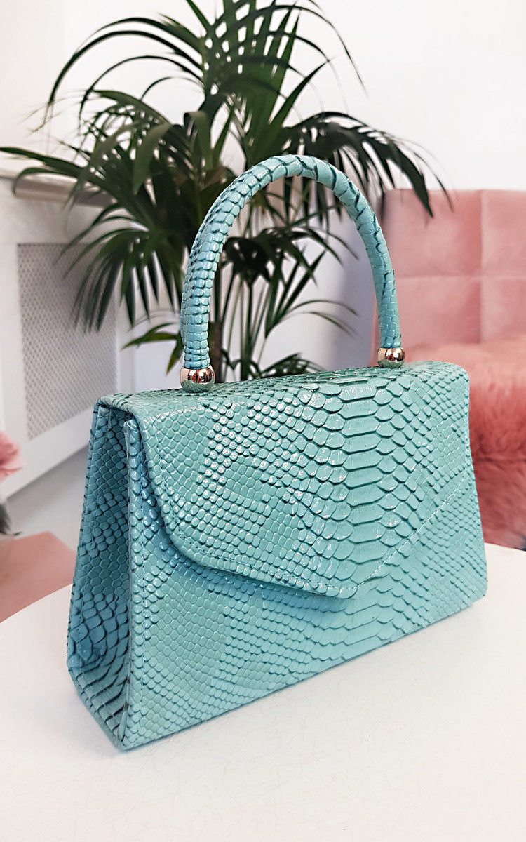 Sandy Croc Print Handbag