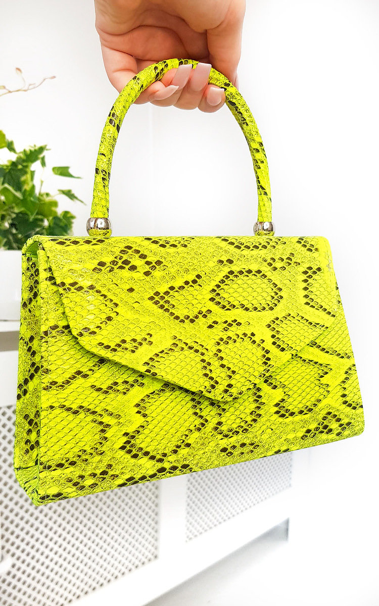 Sandy Croc Print Handbag