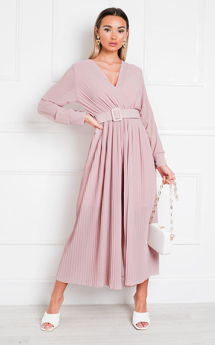 Sara Belted Pleated Jumpsuit Thumbnail Sara Belted Pleated Jumpsuit Thumbnail