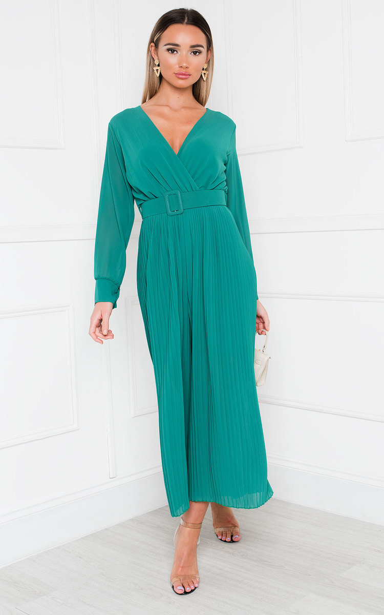 Sara Belted Pleated Jumpsuit Thumbnail Sara Belted Pleated Jumpsuit Thumbnail