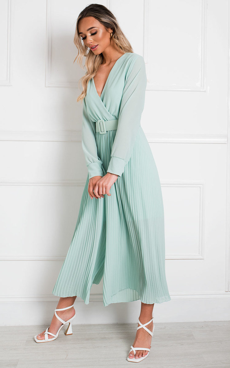 Sara Belted Pleated Jumpsuit Thumbnail Sara Belted Pleated Jumpsuit Thumbnail