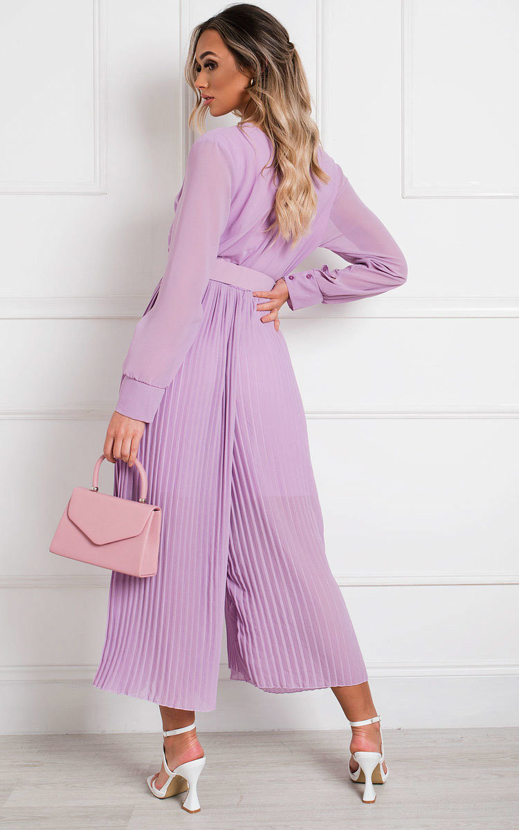 Sara Belted Pleated Jumpsuit