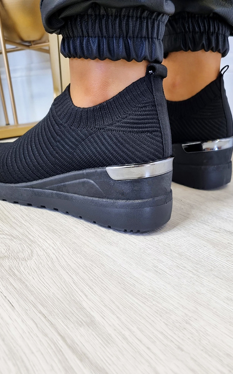 Sara Sock Trainer with Ribbed Detail Thumbnail Sara Sock Trainer with Ribbed Detail Thumbnail