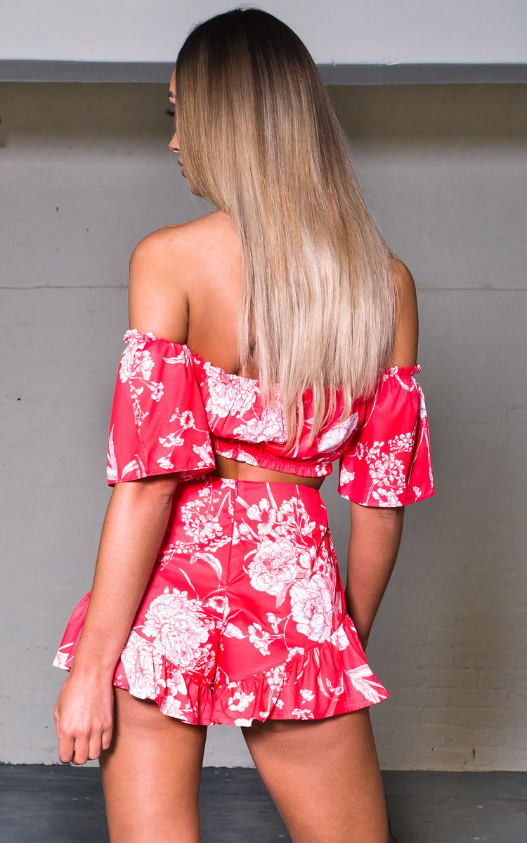 Sarah Off Shoulder Frill Crop Top Thumbnail Sarah Off Shoulder Frill Crop Top Thumbnail