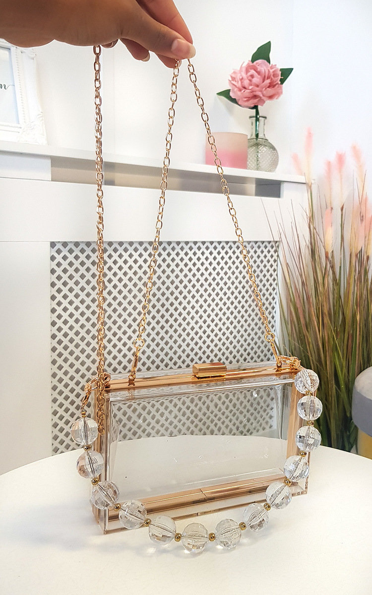Sasha Clear Boxy Clutch Bag Thumbnail Sasha Clear Boxy Clutch Bag Thumbnail