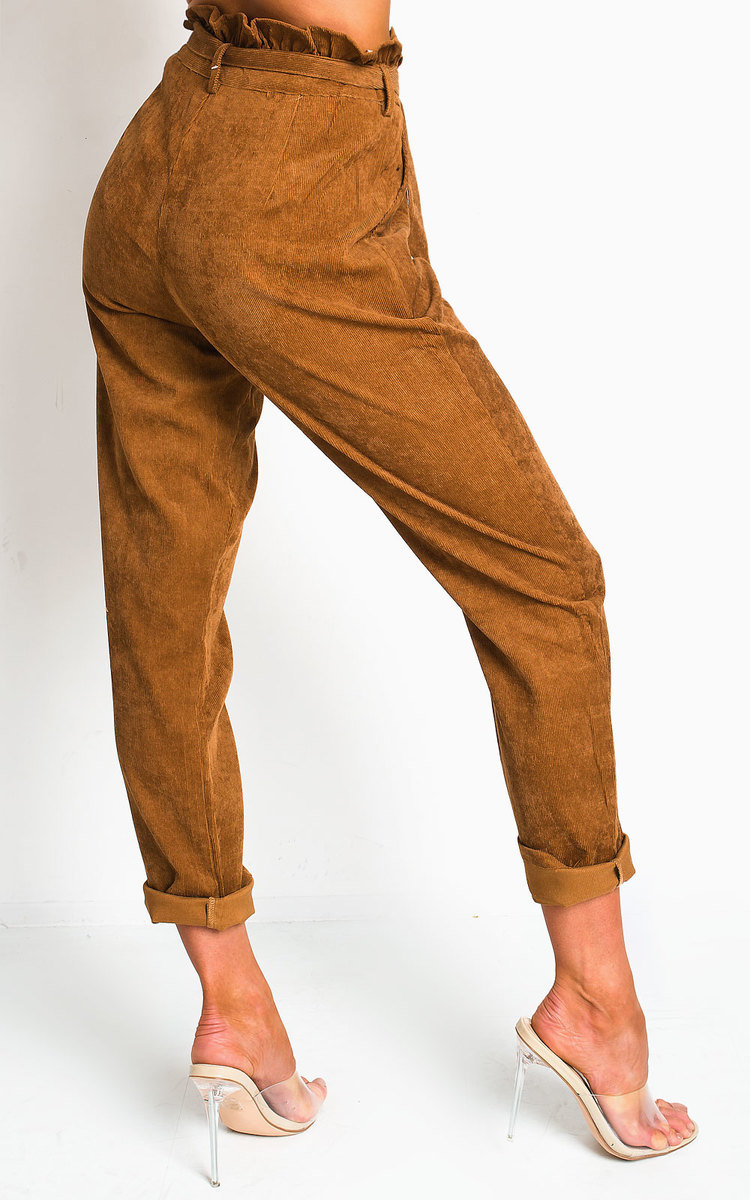 Saskia Straight Leg Belted Cord Trousers Thumbnail