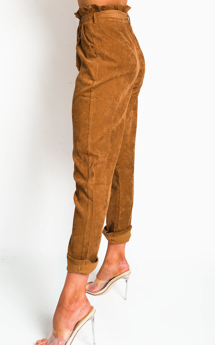 Saskia Straight Leg Belted Cord Trousers Thumbnail