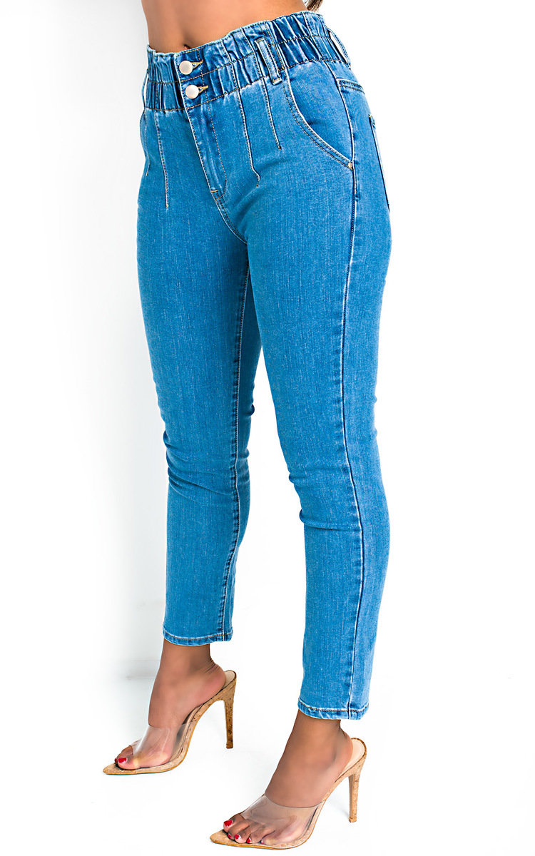 Saz Elasticated Waist Skinny Jeans  Thumbnail