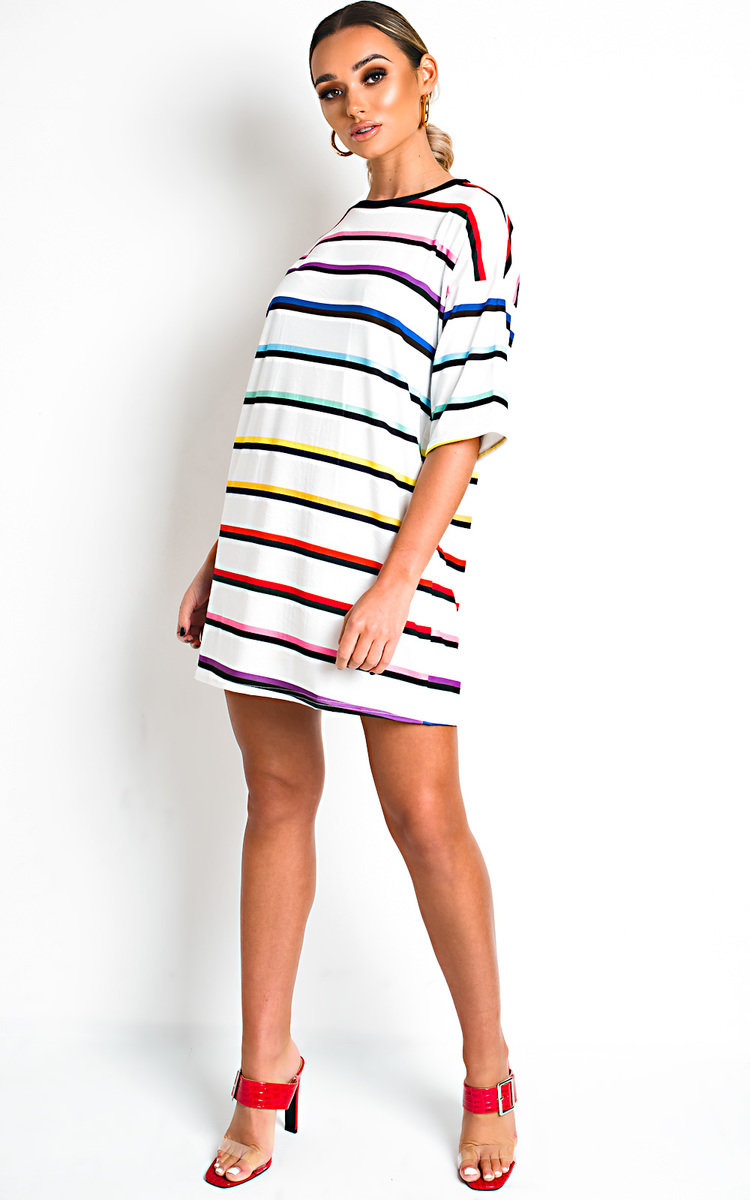 Scarlett Striped Oversized T-Shirt Dress Thumbnail