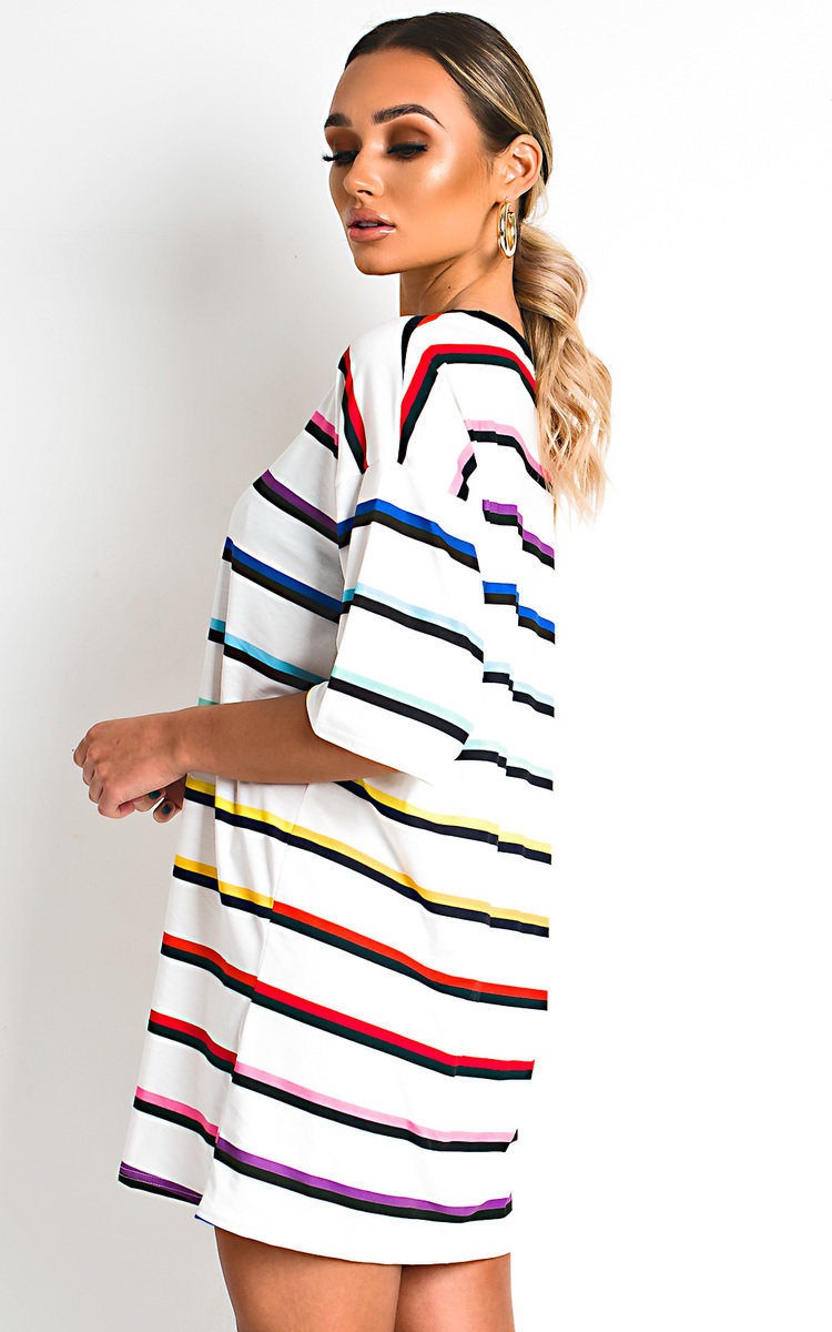 Scarlett Striped Oversized T-Shirt Dress Thumbnail