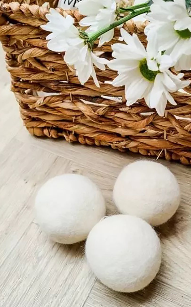 Set of Three Reusable Wool Dryer Balls Thumbnail